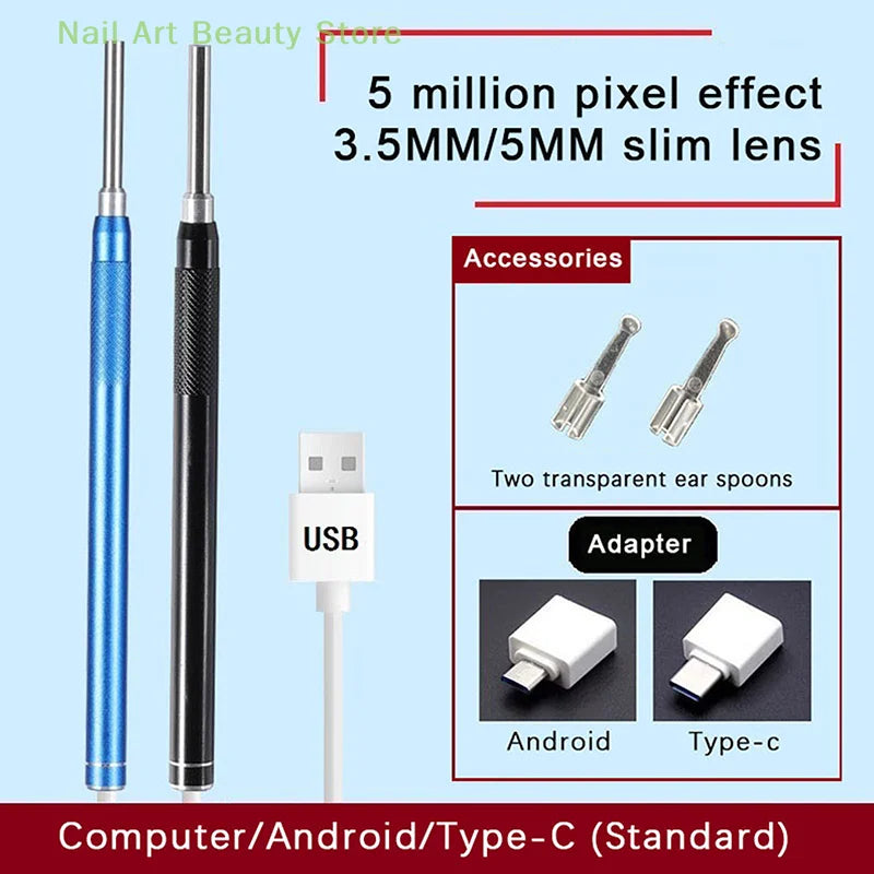 1Set Smart Visual Earpick Endoscope Spoon Ear Cleaner Camera Otoscope Ear Wax Remover Earwax Removal Tool
