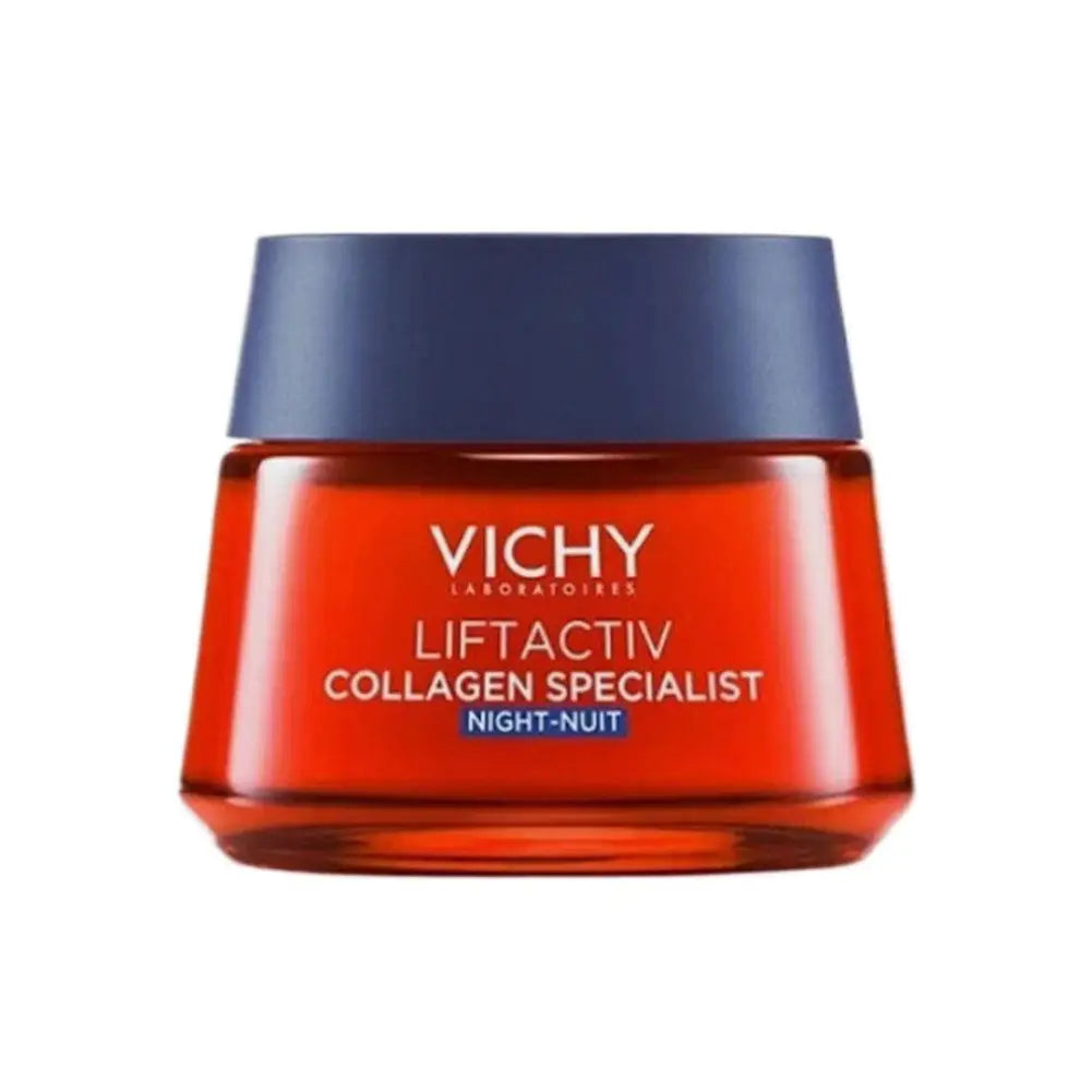 Vichy Collagen Night Cream  Day Cream Dryness Relief Brighten Skin Tone Moisturizes Fades Dark Spots Wrinkles Improves Skin Car