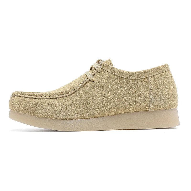 Retro Handmade Men's Casual Shoes Low Top Velvet Surface Smoke Rubber Spring Autumn British Style Flat Heel round Toe N-1