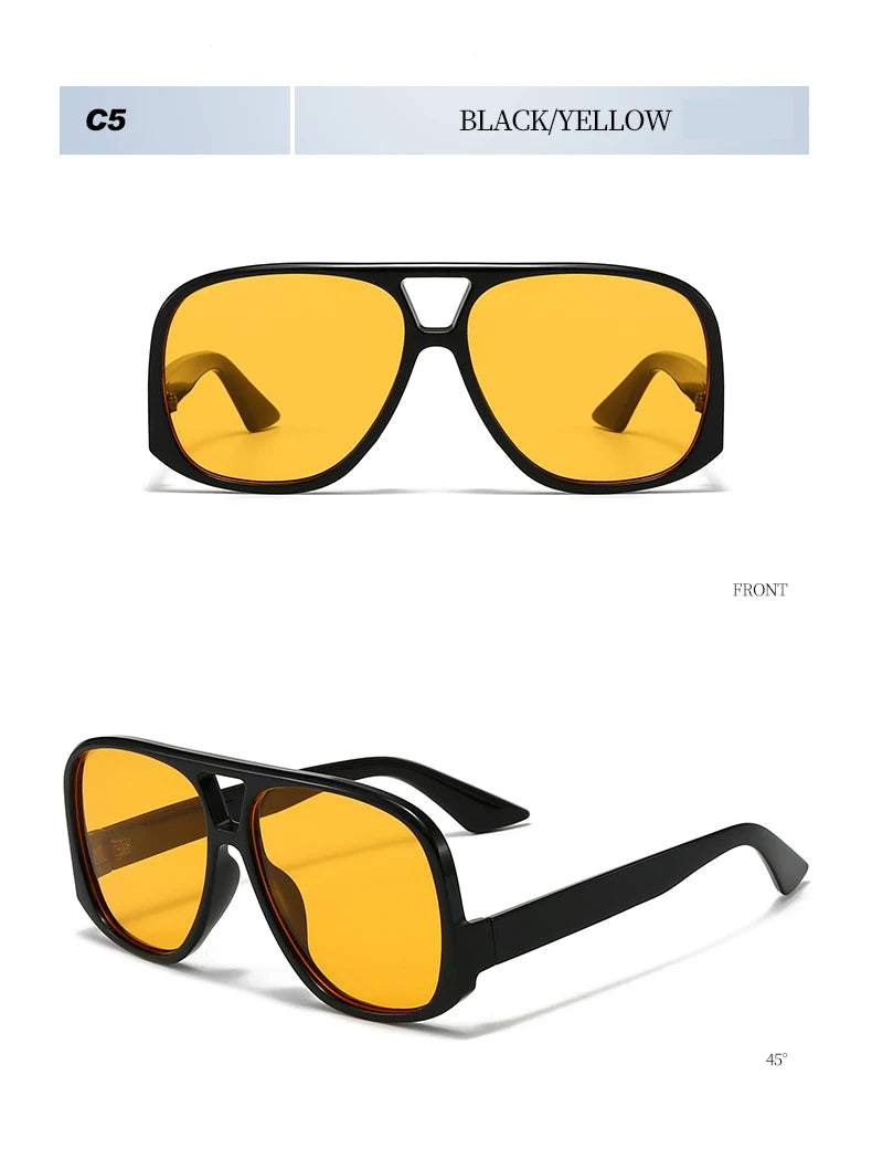 Hiking Camping Oversized Women Double Bridges Anti Light Glasses Fashion Outdoor Driving Eyeglasses Beach Travel UV400 Shades