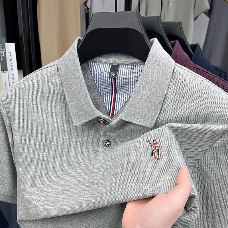 High end brand 100% cotton short sleeve polo shirt luxury pony embroidery men's summer comfort fashion designer new Paul T-shirt