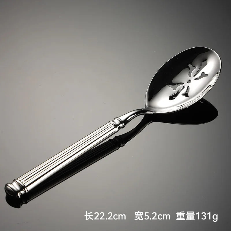 High Value 420 Stainless Steel Roman Cutlery Set Public Spoon Fork Knives Silverware Western Hotel Table Decoration Luxury Gift
