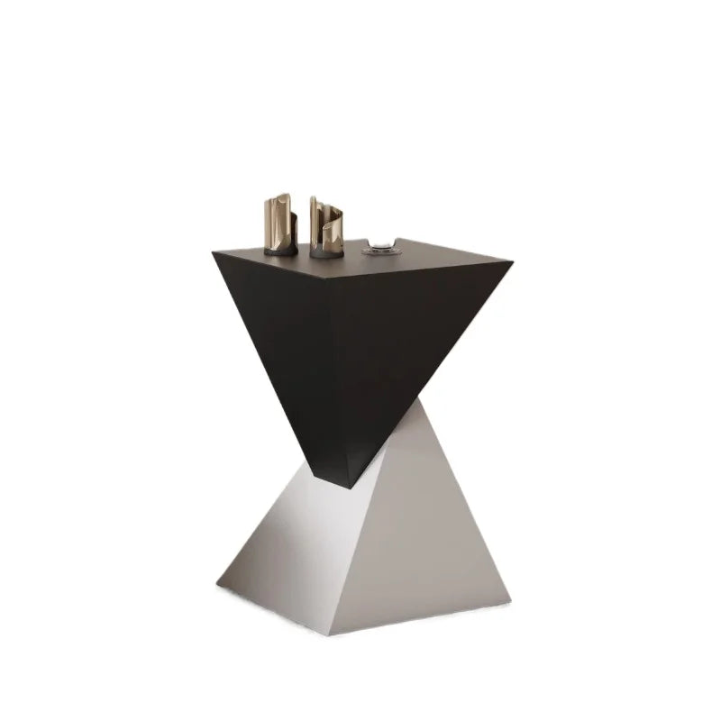 Metal Luxury Sofa Side Table  Minimalist Bedroom Nightstand  Stain-Resistant Geometric Tea Table  Modern Corner Stand