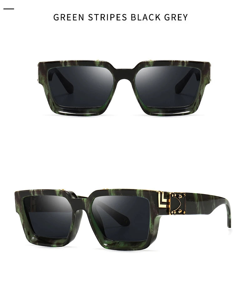 2024 Brand Rectangle Sunglasses Women Men Shades Retro Square Black Sun Glasses Eyewear Trendy Punk Eyeglasses For Male UV400