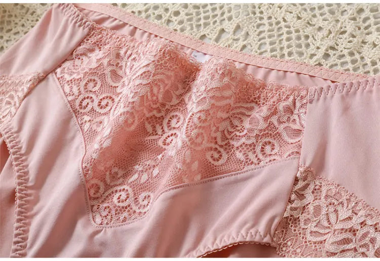 Plus Size Women Panties Sexy Lace Comfortable High Waist Milk Silk Panties for Women Underwear Ladies Briefs of Large Size XXXL