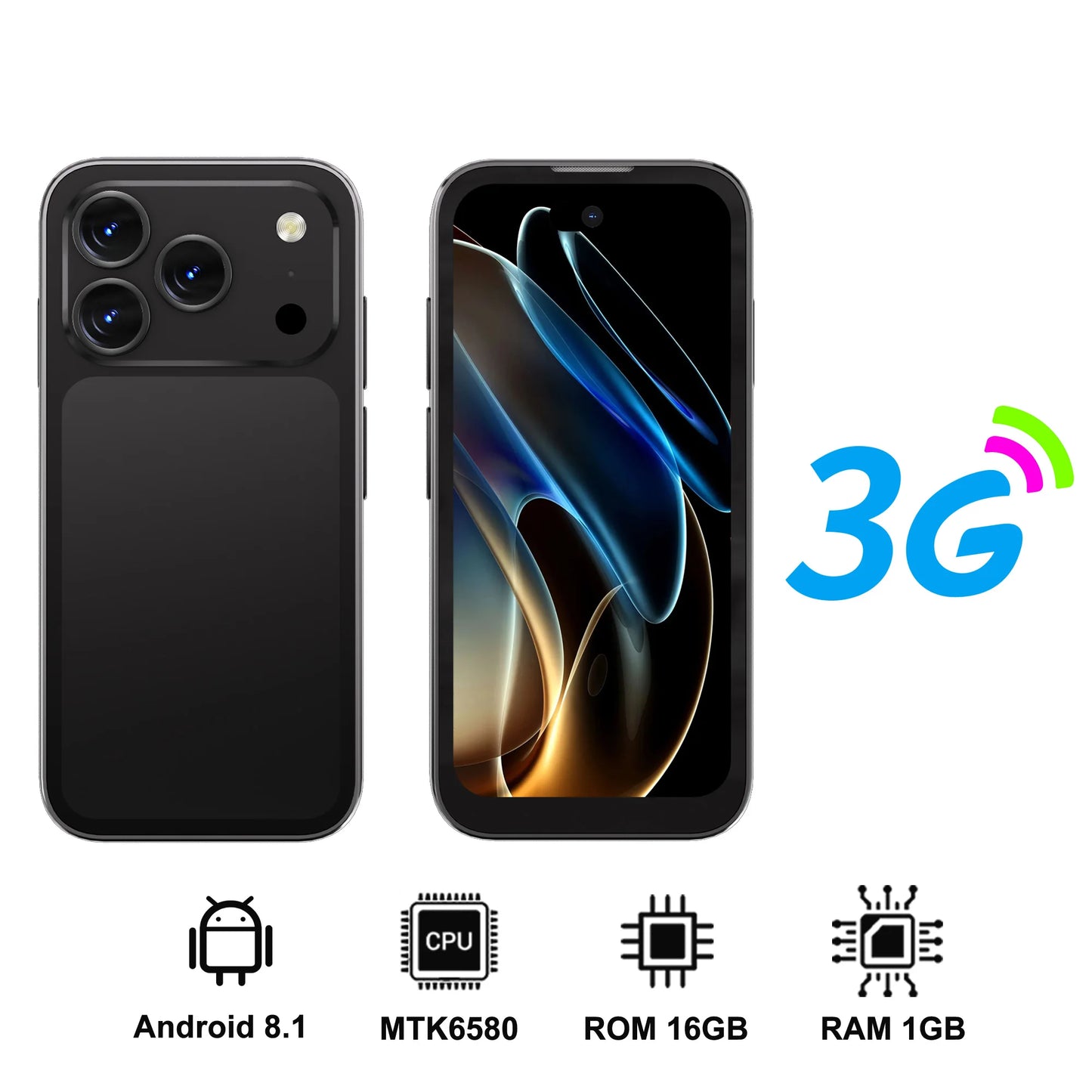 SERVO 17PRO MAX Small Smartphone 3.75" Screen 3G WCDMA Android OS Play Store Face Unlock WiFi Mini Smart Phones Dual SIM Standby