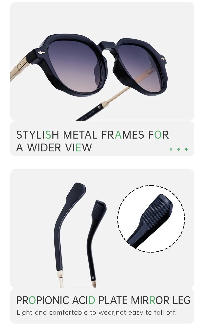 Retro Style Rectangular Frame Sunglasses Luxurious Outdoor Street Photography Sunscreen Glasses Fishing Driving