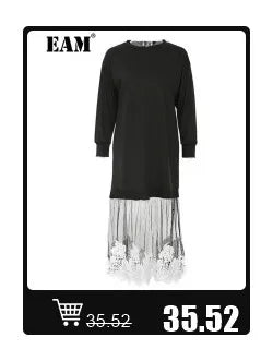 [EAM] Black Printed Back Zipper Sweatshirt New Round Neck Long Sleeve Women Big Size Fashion Tide Spring Autumn 2026 1DJ0624