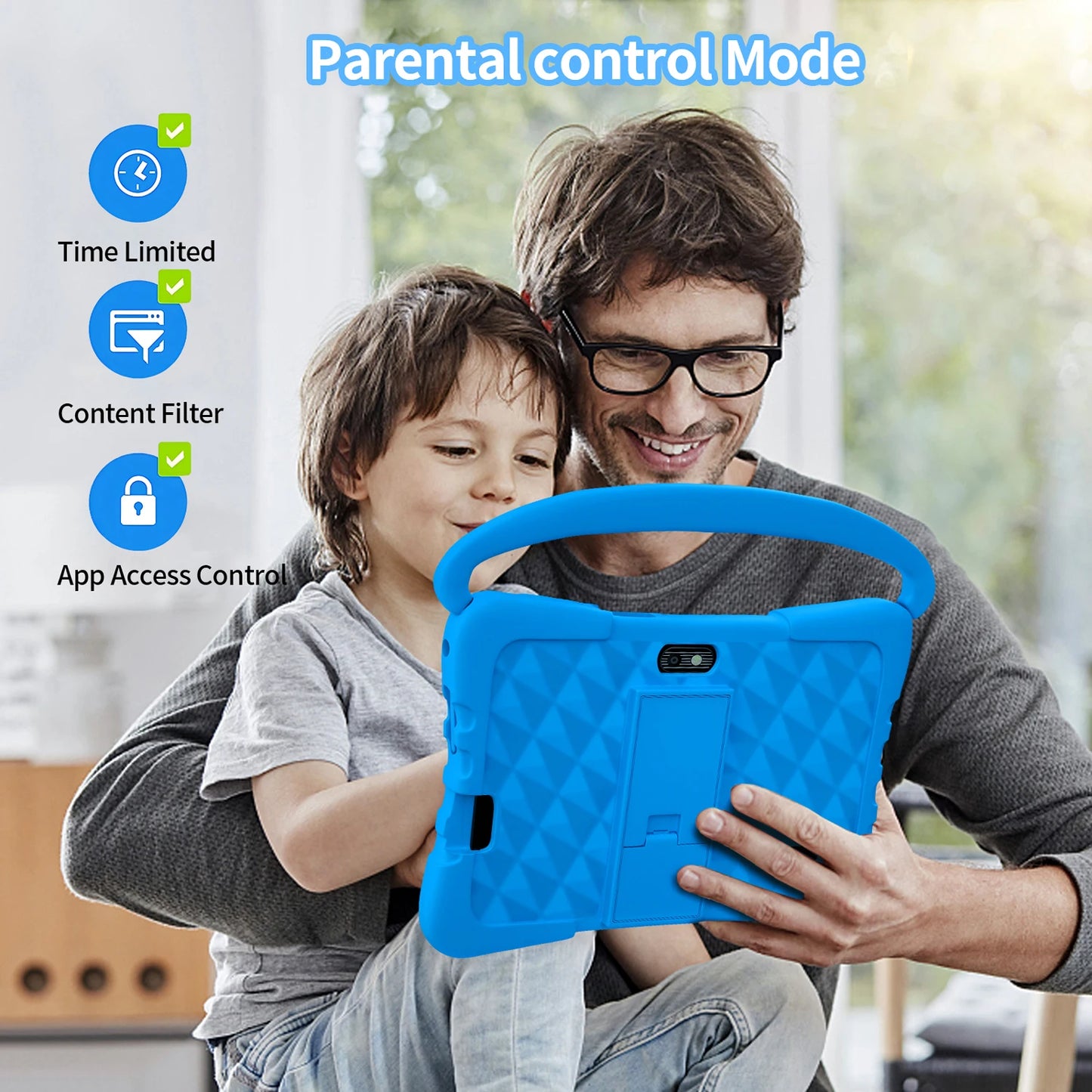 BDF-K3 Kids 7 Inch Android Tablets Quad Core 4GB+64GB ROM Cartoon Portable with Kids-Proof Protective Case Best Gift for Childre