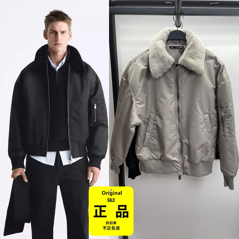 8281/657 Winter fur  collar for men's thick cottont jacket 8281657 winter jacket  coats