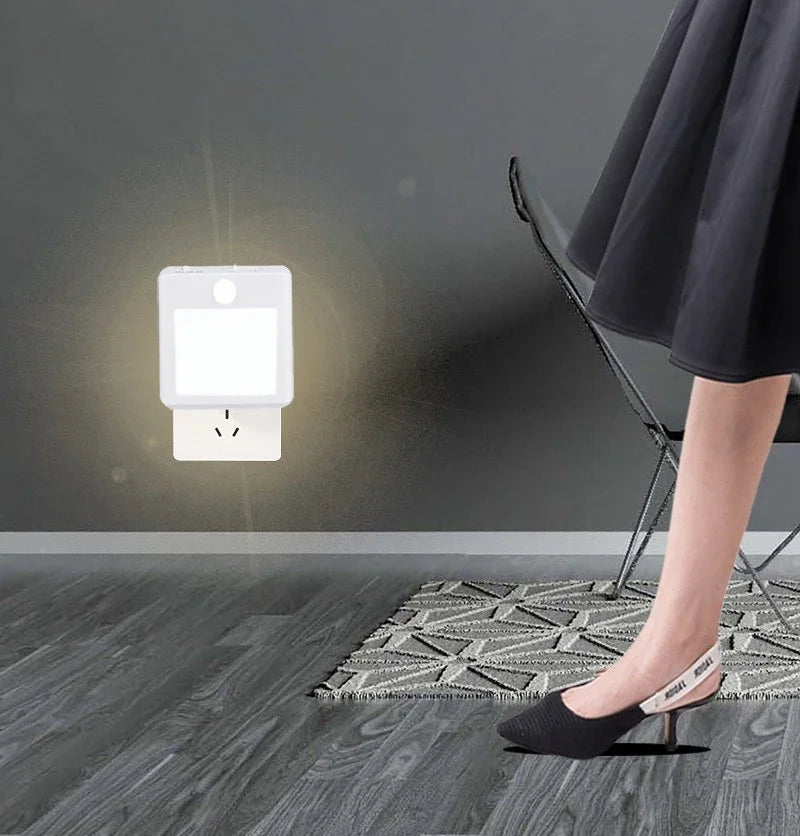 Night Light Motion Sensor With LED Light EU Plug Lamps Children'S Night Light Wireless Night Lamp For Bedside Table Bedroom