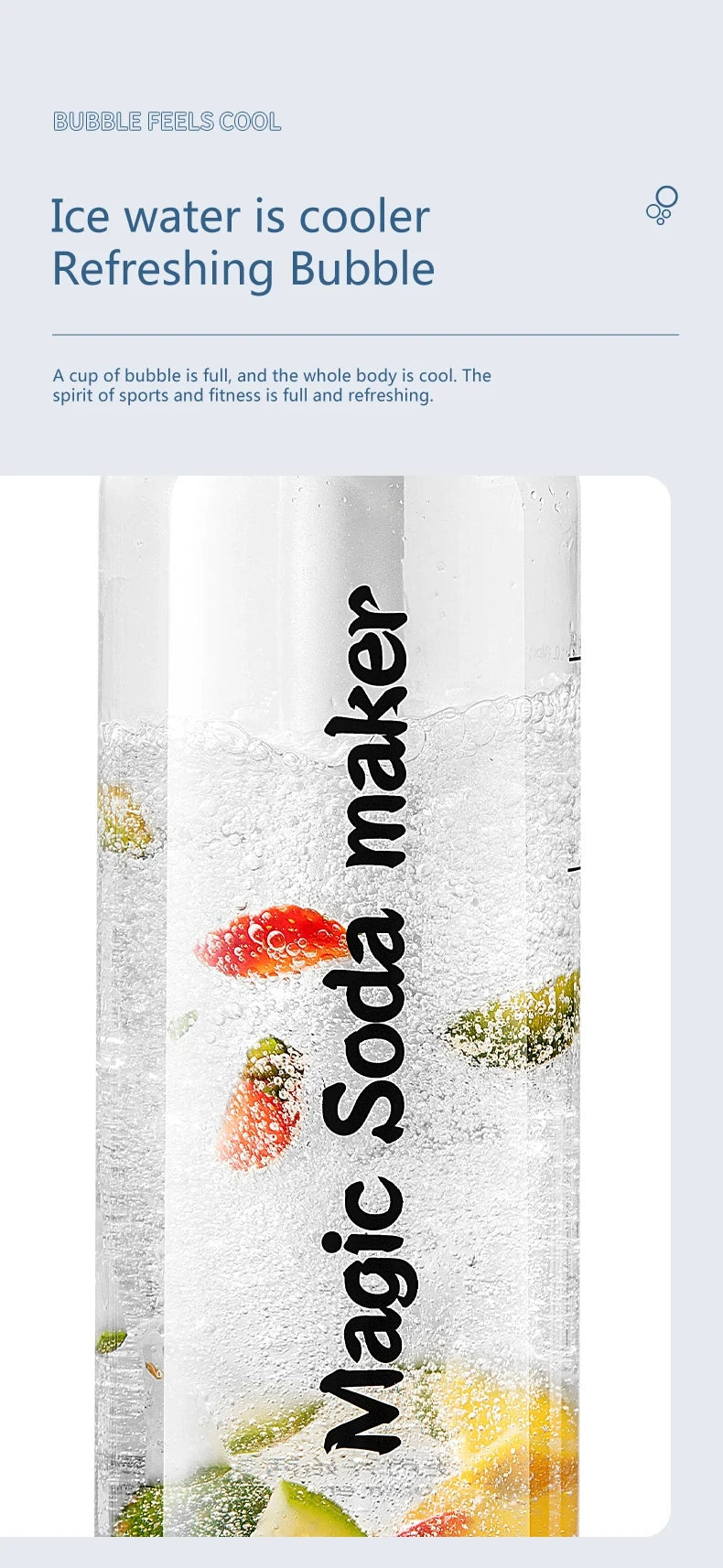 Sparkling Water Drink Machine Portable Homemade Cold Drink Machine Soda Water Cola Soda Home Travel Bubble Machine