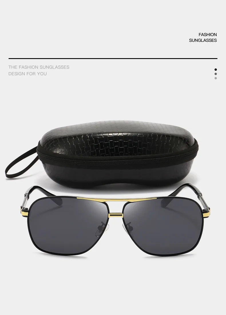 KAMMPT Oversized Vintage Sunglasses Men Women Fashion Polarized Photochromic Shades Eyewear Double Bridge Driving Sun Glasses