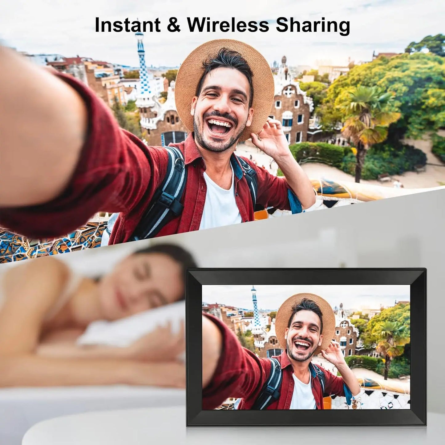 15.6 inch built in 32GB WiFi Large touch ips digital photo frame 1920*1080 Digital Frame via Uhale app