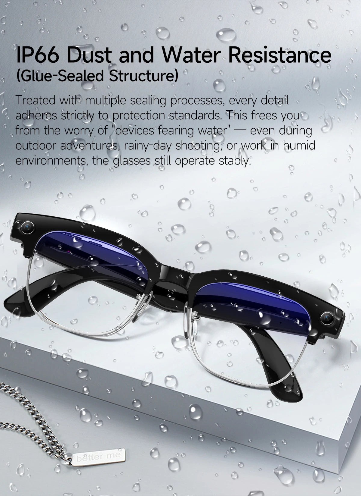 AI Smart Translation Smart Glasses 8 Million HD Camera Optical Image Stabilization Dual Microphone Noise Reduction Smart Glasses