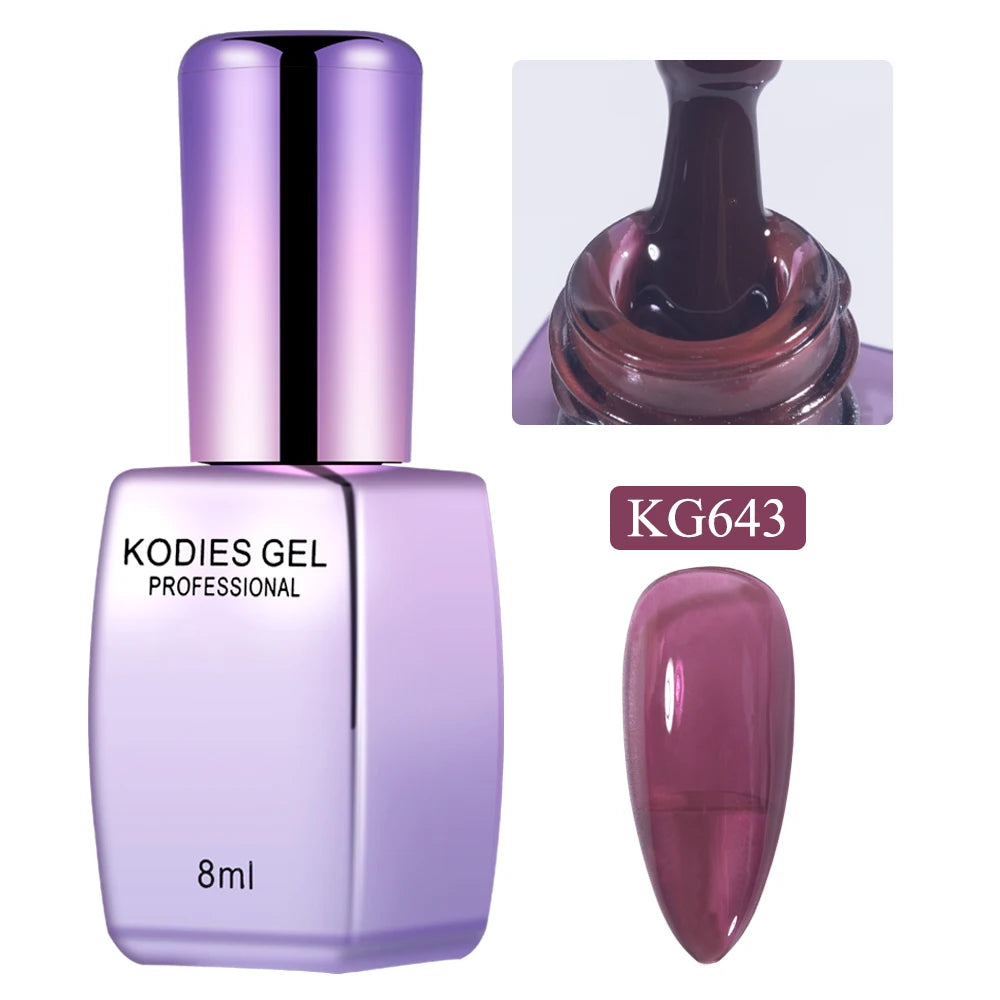 KODIES GEL New Gel Nail Polish 8ML Jelly Autumn Winter UV Semi Permanent Milky White Soft Nail Art Gels Varnish French Manicure
