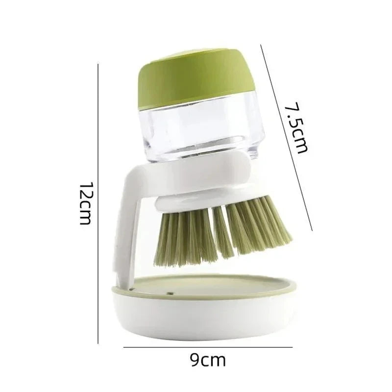 Automatic Liquid Dishwashing Brush Kitchen Household Dishwashing Brush Cleaning Kitchen Soap Dispenser Brush Gray/green