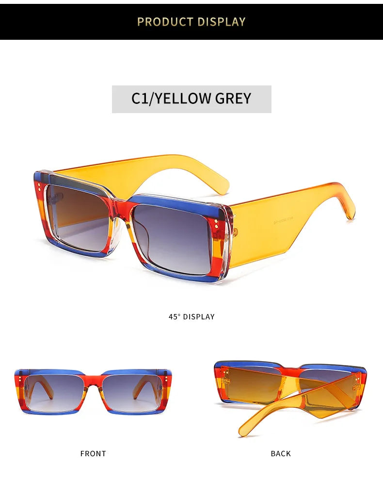 New Square Sunglasses Women Wide Glasses Legs Men Travel Shades Male Female UV400 Gafas Oculos Retro Brand Designer Luxury