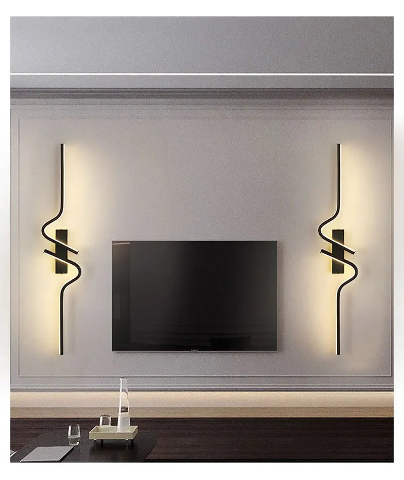 Modern LED Wall Lamps Long Strip Up and Down LED Wall Lights Bedroom Bedside Hallway Lighting Fixture AC85-265V Wall Sconce