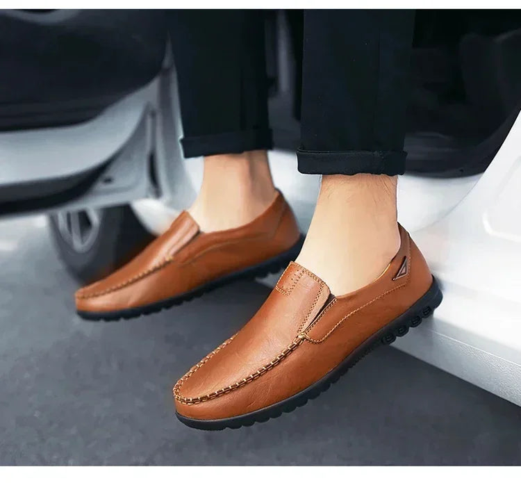 Men Dress Shoes Natural Leather Men's Brand Shoes Sale Formal Shoe Men's Cowhide Italian Genuine Leather Loafers Footwear Casual