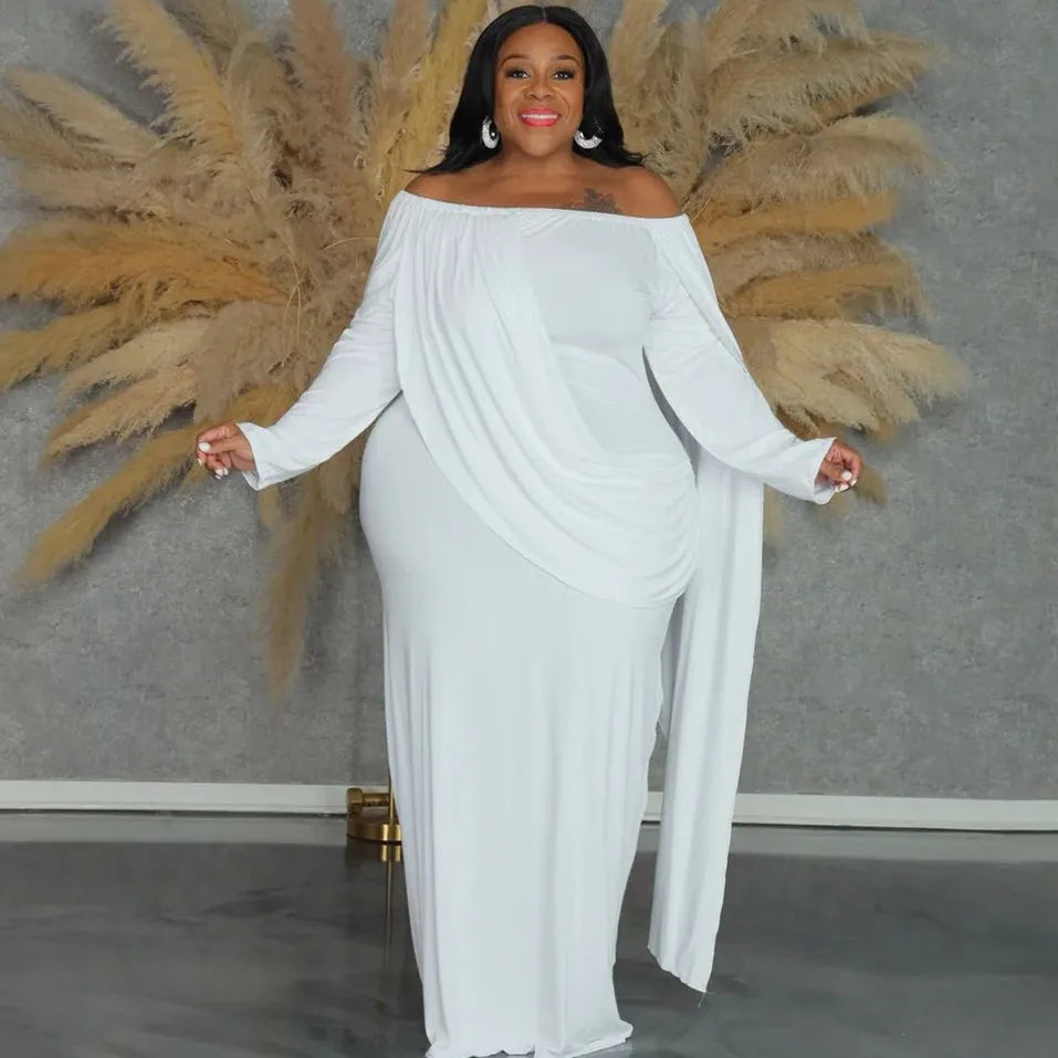 5XL 4XL Plus Size Clothes Dresses Women Cascading Ruffle Robes Summer Autumn White Loose Street Style Casual Big Size Maxi Dress