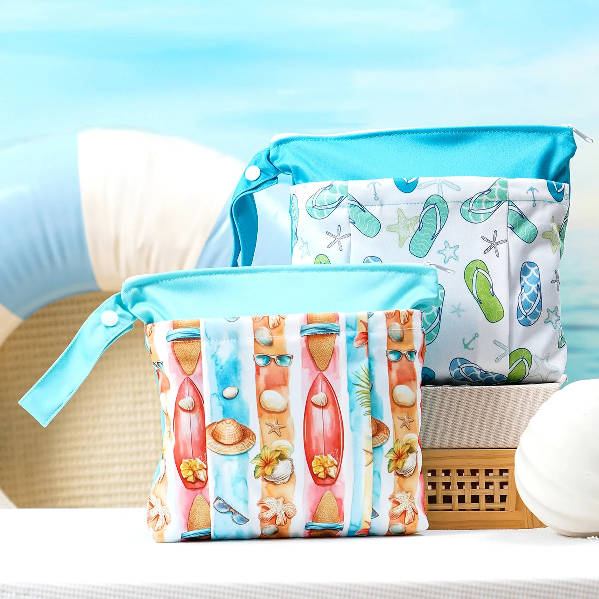 Elinfant Applicable to 14+ Age Group-2PCS Wet Dry Bag,Storage Bag For Gym,Beach,Pool,Laundry Nappy Bag,Diaper Bags