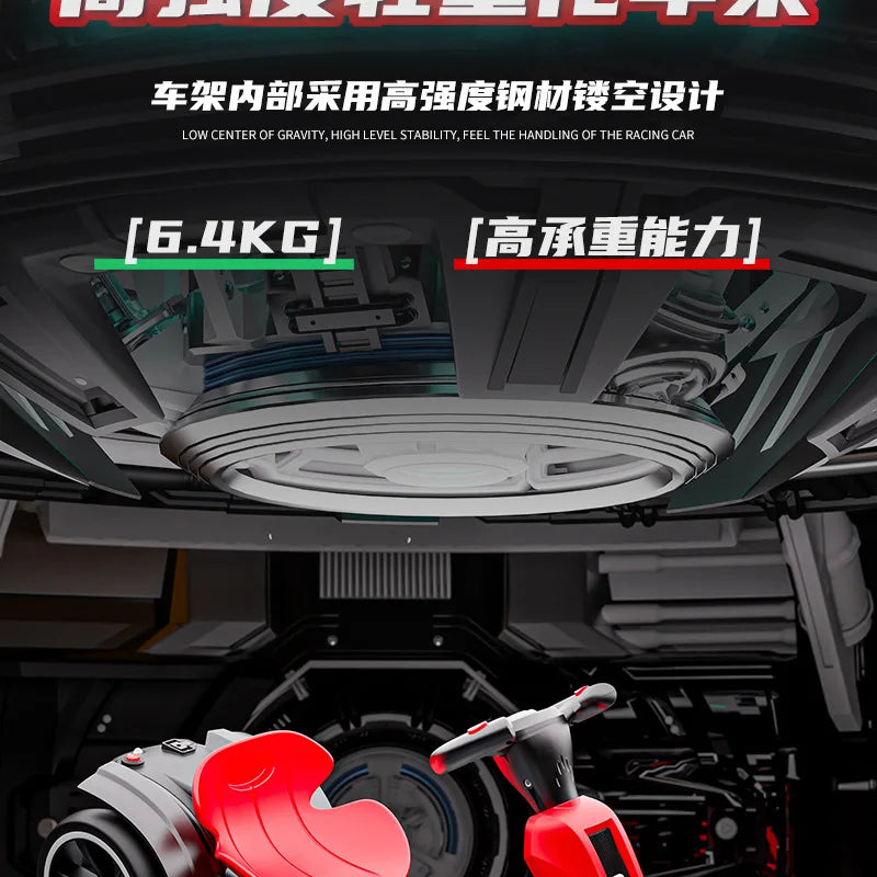 With Led Light And Music Kids Electric Kart, Four-wheel Can Ride On Remote-controlled Toy Car for Ages 1-3 To 6
