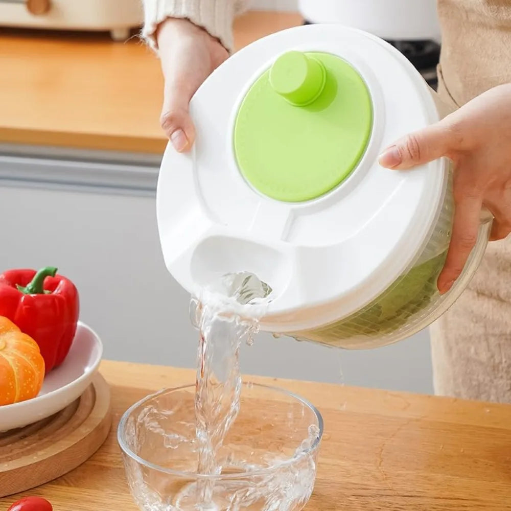 3L Salad Dehydrator Vegetable Dryer Manual Fruit Washer with Bowl Filter Vegetable Drainer Strainer for Lettuce and Spinach
