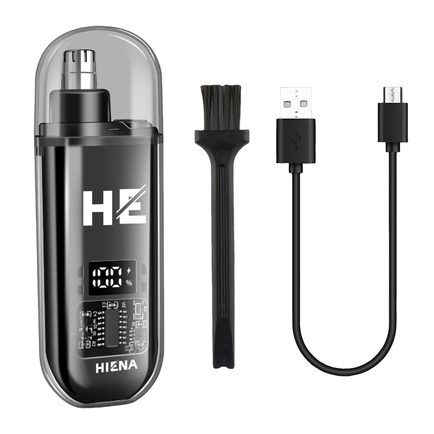 HIENA Electric Nose Hair Trimmer 5V1A Rechargeable Mini Pocket Nose Ear Hair Shaving Eyebrow Trimmer Clipper Wet and Dry Haircut