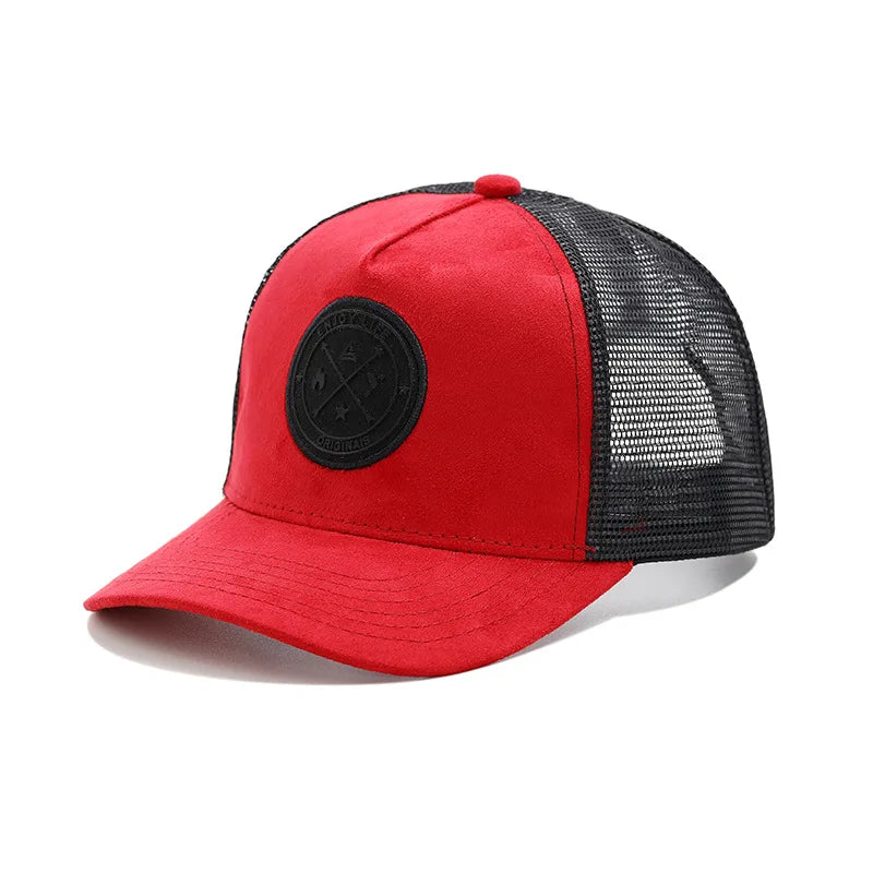 New round label letter grid baseball cap Spring and autumn outdoor men's and women's casual sunshade cap