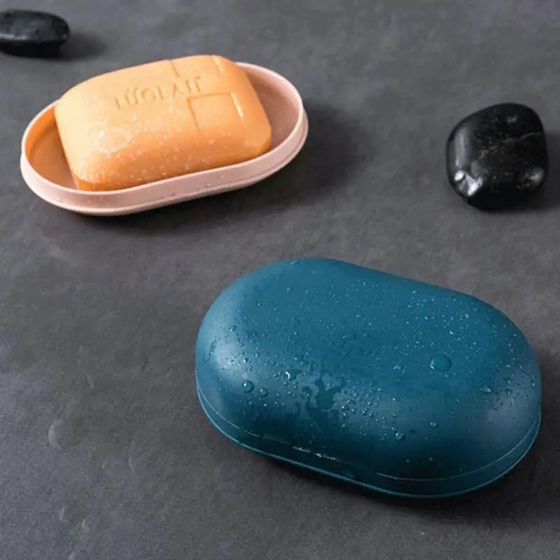 Portable Soap Box Leak Proof Soap Case Dishes Soap Box Drain Soap Holder Easy To Carry Bathroom Storage Sealed Box