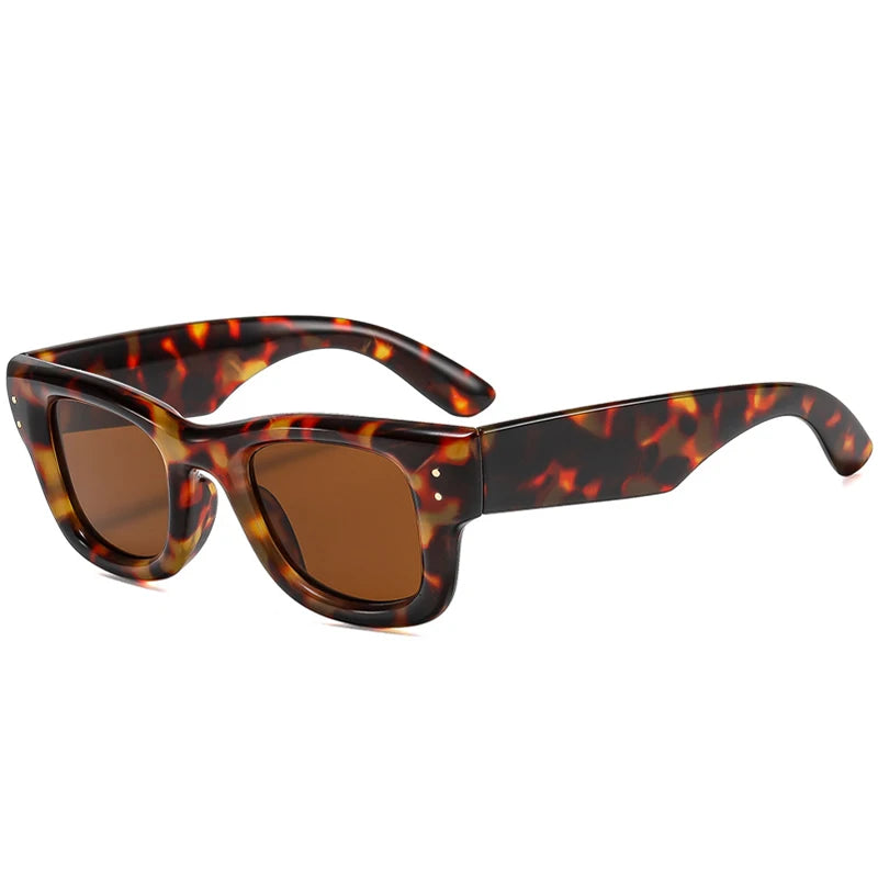 Fashion Vintage Square Rice Nail Women's Sunglasses Classic Punk Men Sunglass Outdoor Driving Travel Eyewear Female UV400 Lentes