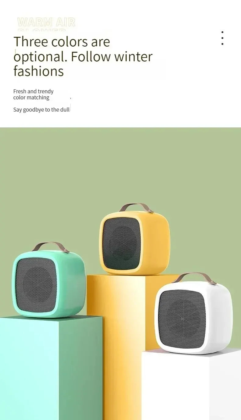 Home mini multifunctional air heater, USB silent powerful small square heater, fast heating fan, office desktop electric heater.