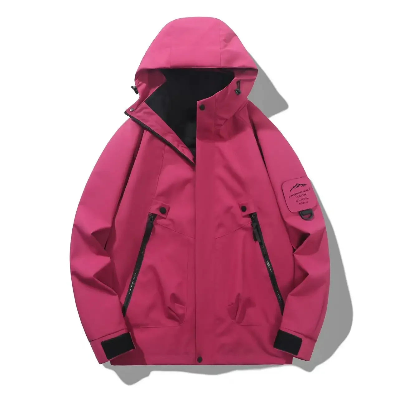 New Outdoor Waterproof Hooded Jacket Unisex Spring Autumn Loose Thin Workwear Windproof Coat for Men's Hiking Camping Activities