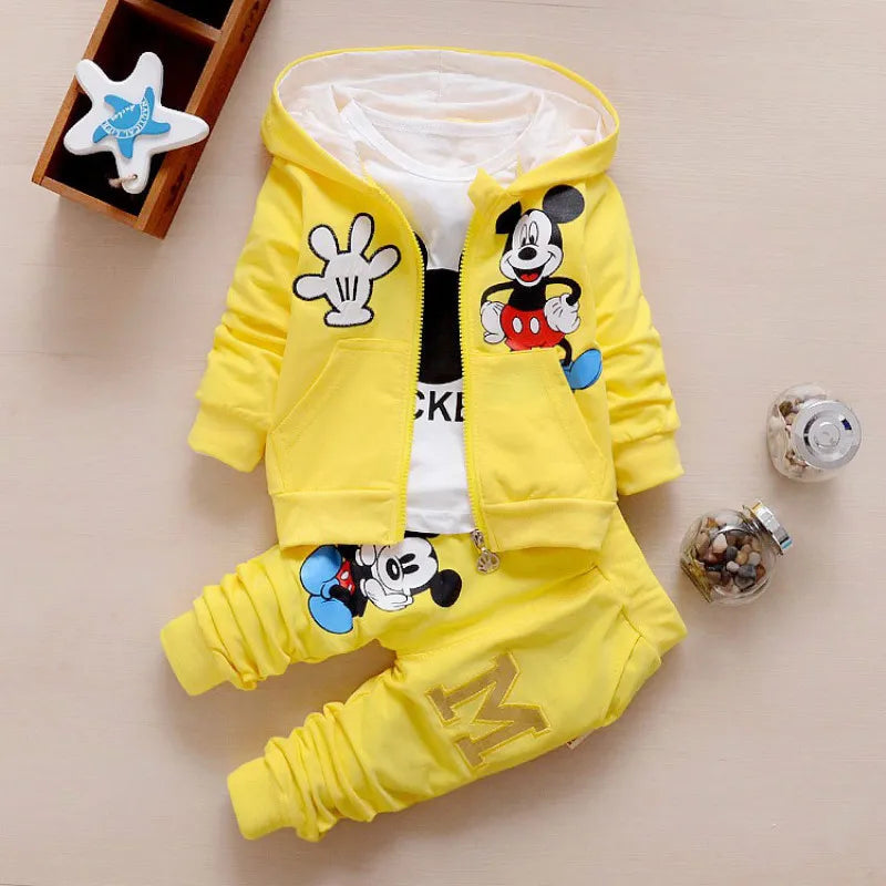 Spring Autumn Products Boys Clothes Set Cute Cotton Hooded Coat T-shirt Pants 3PCS Set Casual Kids Sportswear baby girl clothes