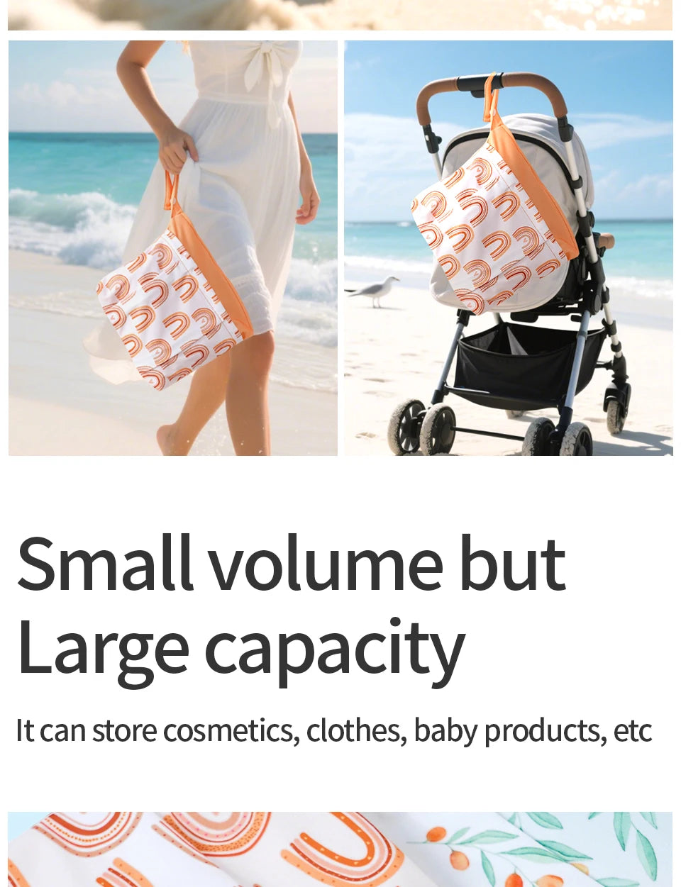 Elinfant Applicable to 14+ Age Group-2PCS Wet Dry Bag,Storage Bag For Gym,Beach,Pool,Laundry Nappy Bag,Diaper Bags