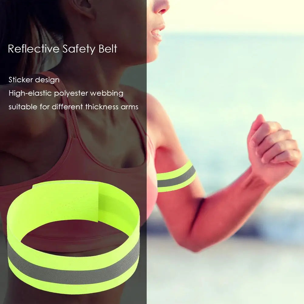 Reflective Bands&Vest Elastic Armband Wristband Ankle Leg Straps Safety Reflector Tape Straps for Night Walking Cycling Running