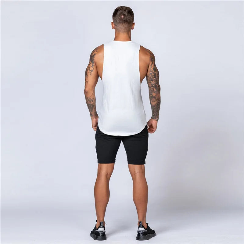 Men Cotton Sleeveless Shirt Casual Gym Tank Top Man Quick Dry Fitness Basketball Vest Bodybuilding Running t-Shirt Man Clothing