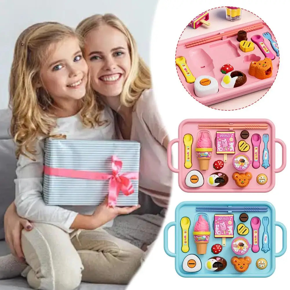 NEW Food Feeding Pudding Feeding Ice Cream Toy Set Early Education Food Platter Role Play Fun Children Girl Play House Toys Gift