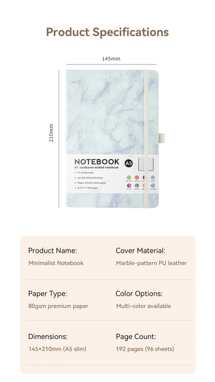 Hard Cover Sketchbook Strap Notebook A5 Lined Stationery Notebooks and Journals Diary Writing Pads Office School Supplies