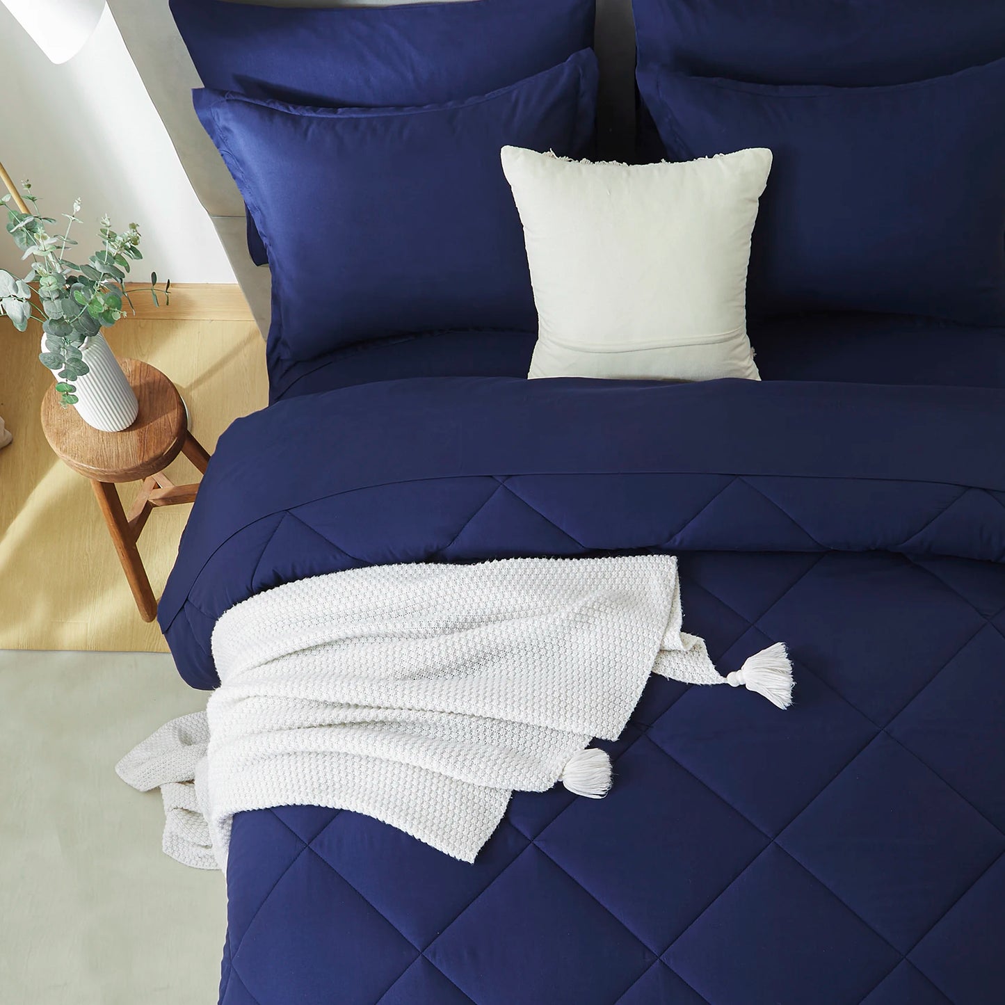 Comforter Set - 5/7 Pieces in a Bag, Bedding Sets with Comforters, Sheets, Pillowcases & PillowShams