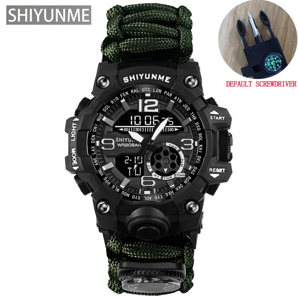 SHIYUNME G Style Military Sports Digital Watches Compass Outdoor Survival Multi-function Waterproof Mens Watch Relogio Masculino