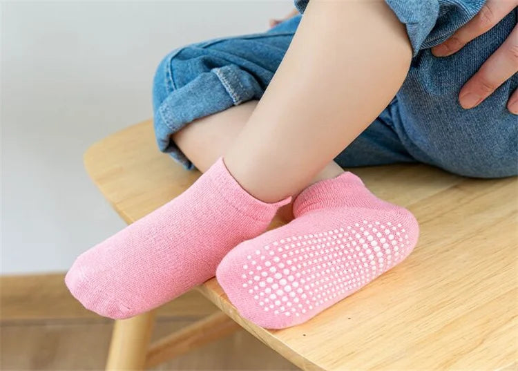6Pairs/Lot 0-7Years Kids Girls Boys Floor Socks Striped Sport Children's Anti-slip Boat Socks For Boys Spring Autumn New