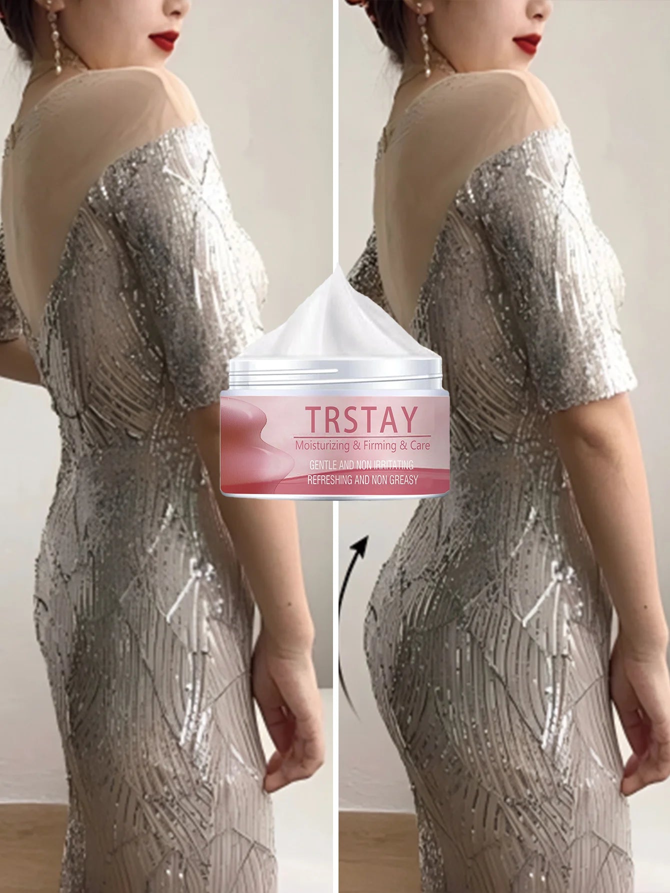 Body cream moisturizes, tightens and cares gently without irritation, refreshing and greasy, suitable for daily use