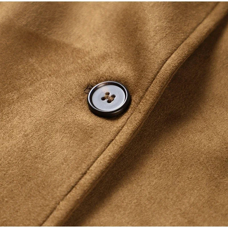 Boyfriend Brown Coat For Women Spring Turndown Collar Long Sleeve Female Jacket 2025 Fashion Loose Single-breasted Lady Coats