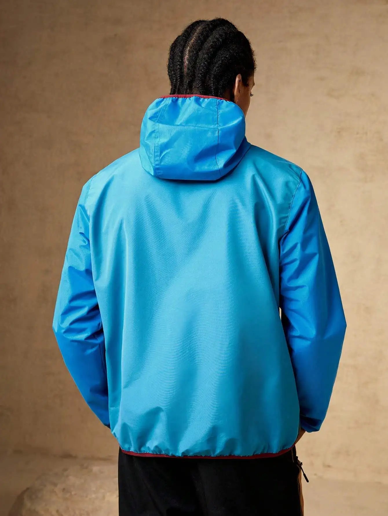 American Casual Loose Men's Jacket Thin Climbing Windproof Waterproof Outdoor Leisure Fashion Zipper Decoration Long Sleeve