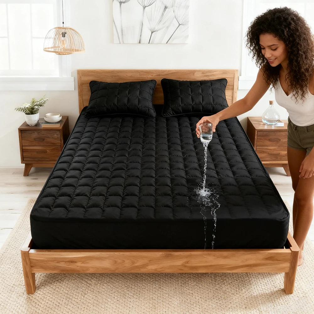 1pc Soft And Comfortable 100% Waterproof Mattress Protector, All-Season Cooling Breathable Noiseless Mattress Pad Cover, Thicken