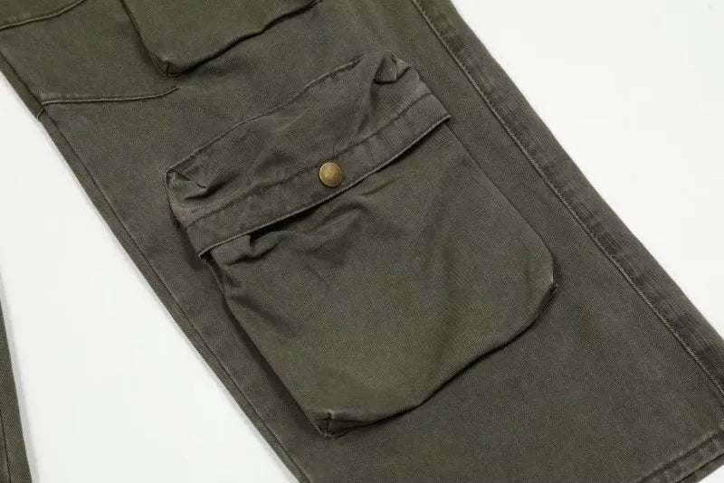 TARUXY Multiple Pockets Cargo Pants For Women Loose High Waist Fashion Sweatpants Women's Baggy Streetwear Pant Woman Trousers