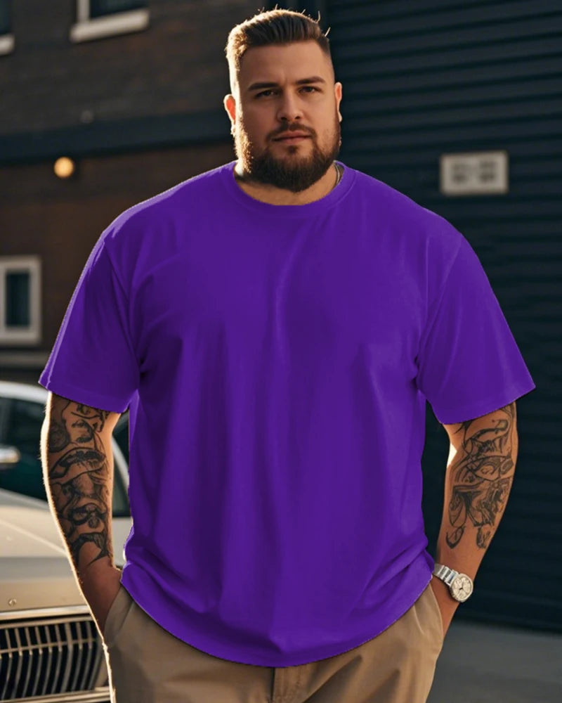 S-9XL plus-size men's T-shirt, solid color T-shirt, oversized T shirt