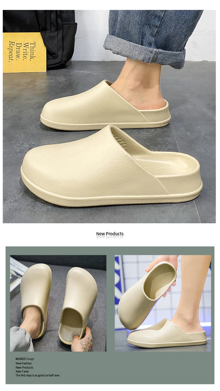 Men's Slippers Couples Garden Clog Women Water Proof Chef Casual Shoe Comfortable Outdoor Sandal for Pet Workers